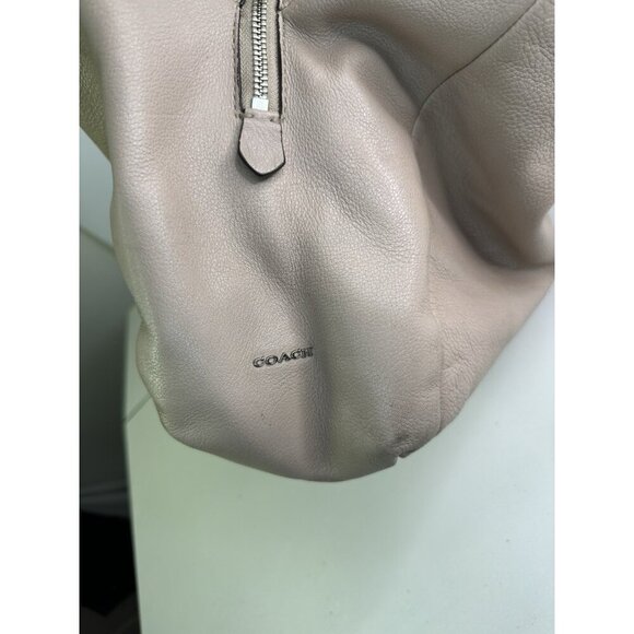 Coach Madison Phoebe Beige Pebbled Leather 3 Compartment Shoulder Bag Purse - Picture 6 of 11